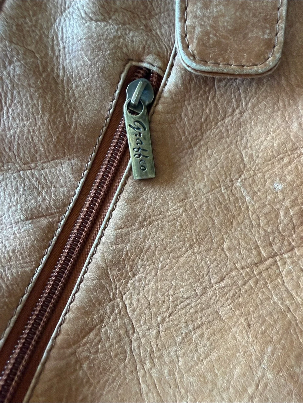 Graffio Brown Leather Triangular Crossbody Bag